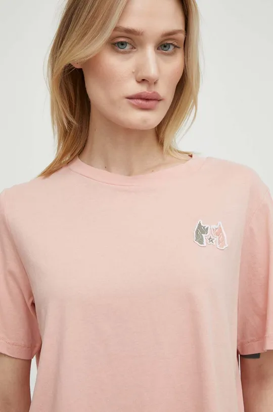 Bombažna kratka majica G-Star Raw roza