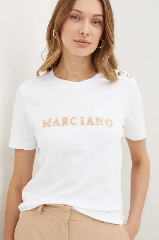 λευκό Βαμβακερό μπλουζάκι Marciano Guess VIVIANA