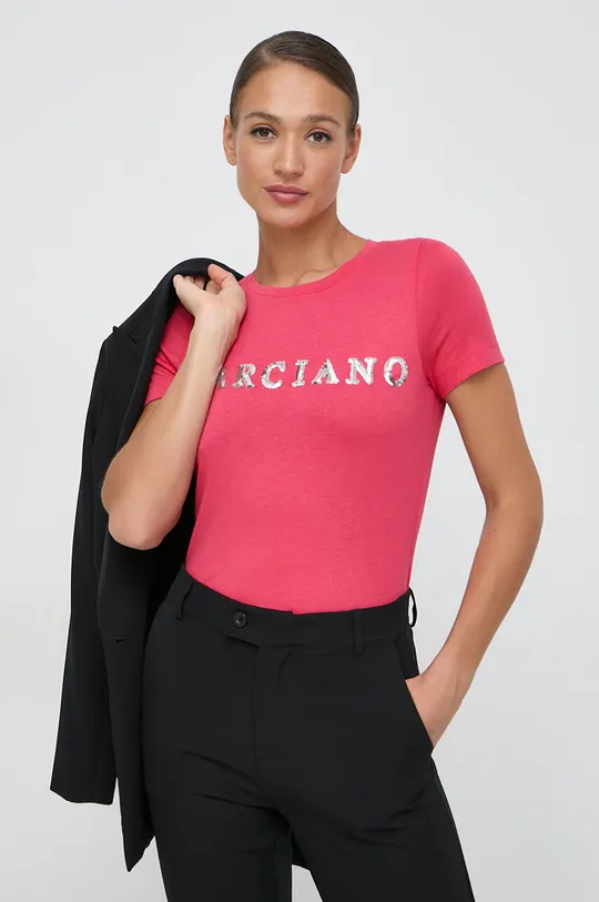 różowy Marciano Guess t-shirt FLORENCE Damski