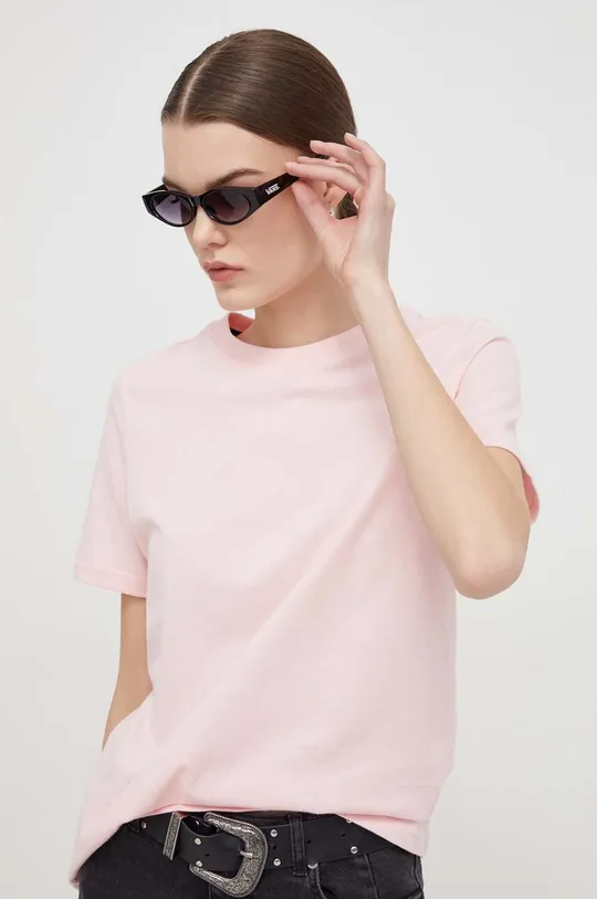 rózsaszín Superdry pamut póló Női
