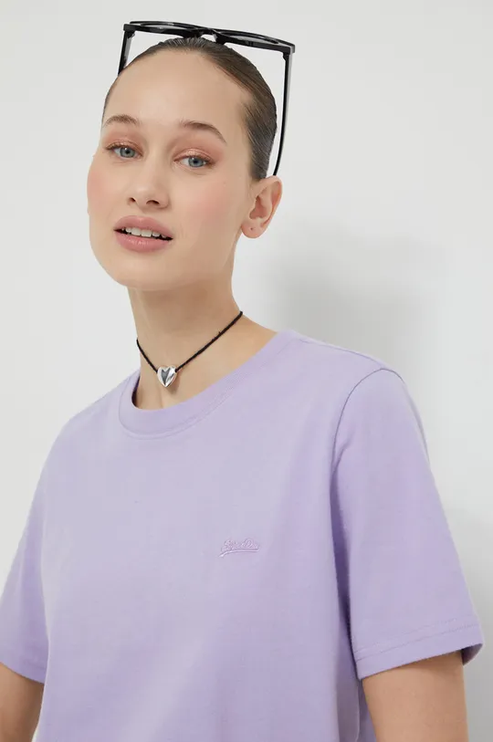 fioletowy Superdry t-shirt bawełniany