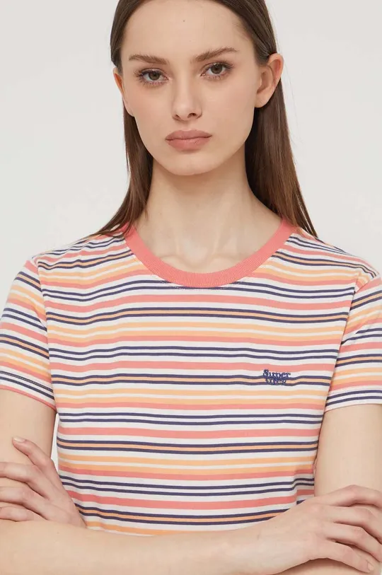 Superdry t-shirt bawełniany pomarańczowy