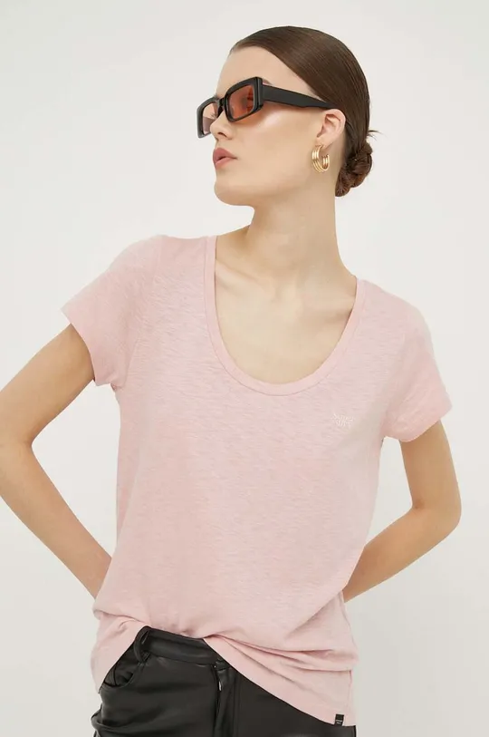 różowy Superdry t-shirt Damski