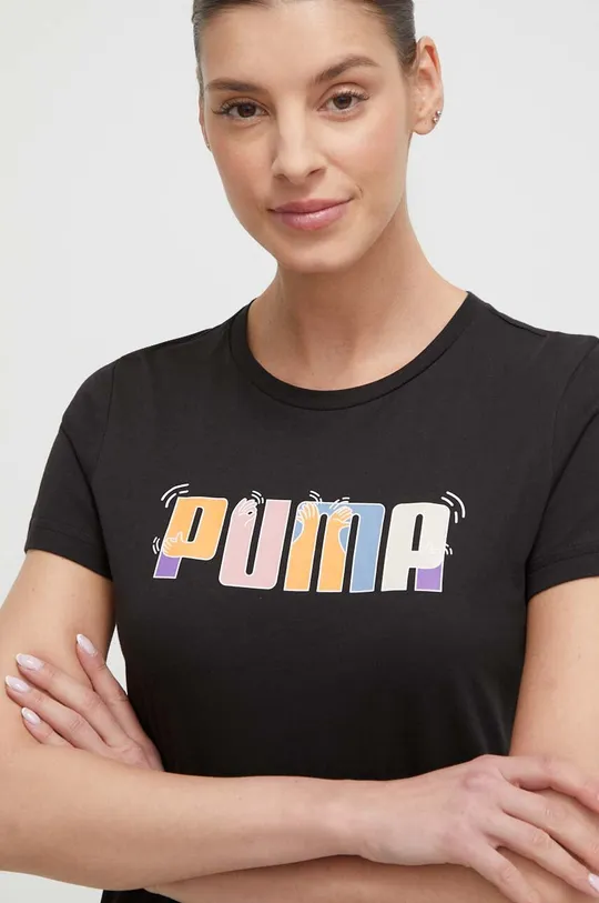Pamučna majica Puma crna