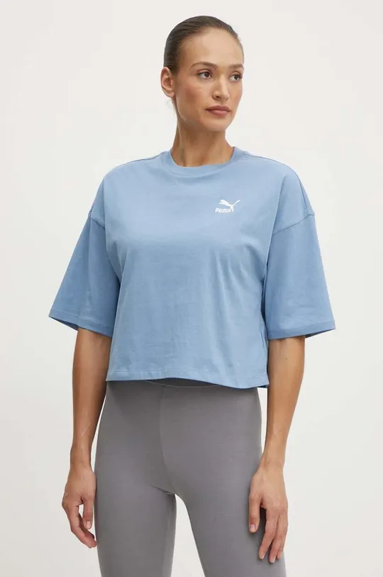 modrá Bavlnené tričko Puma BETTER CLASSICS Oversized