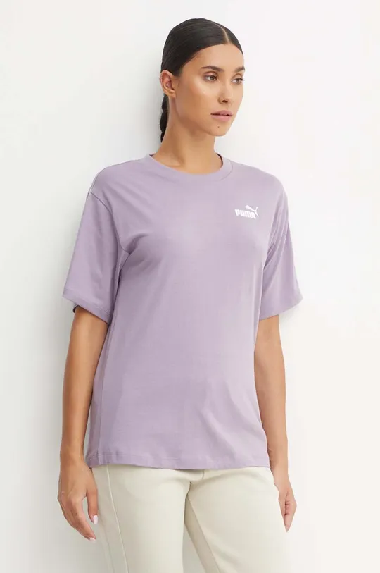Хлопковая футболка Puma фиолетовой 675994