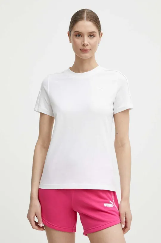 λευκό Βαμβακερό μπλουζάκι Puma HER