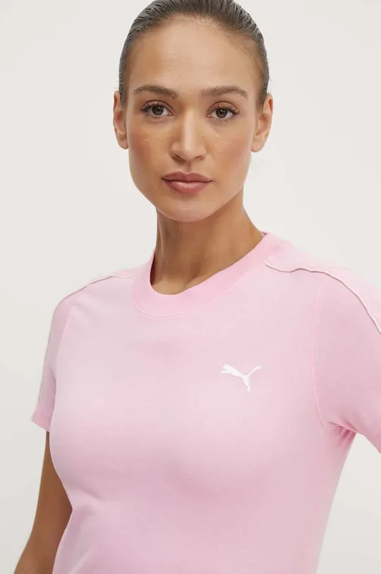 różowy Puma t-shirt bawełniany HER