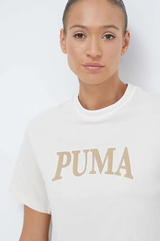 μπεζ Βαμβακερό μπλουζάκι Puma  SQUAD