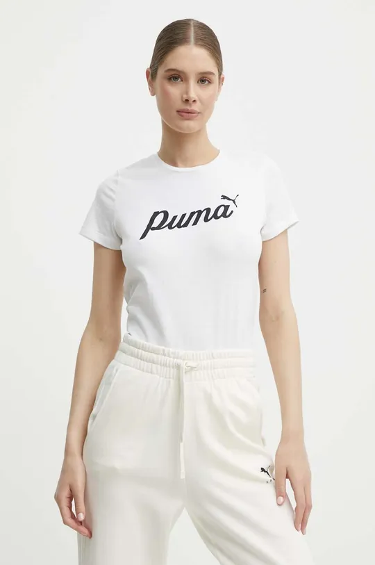 beżowy Puma t-shirt bawełniany