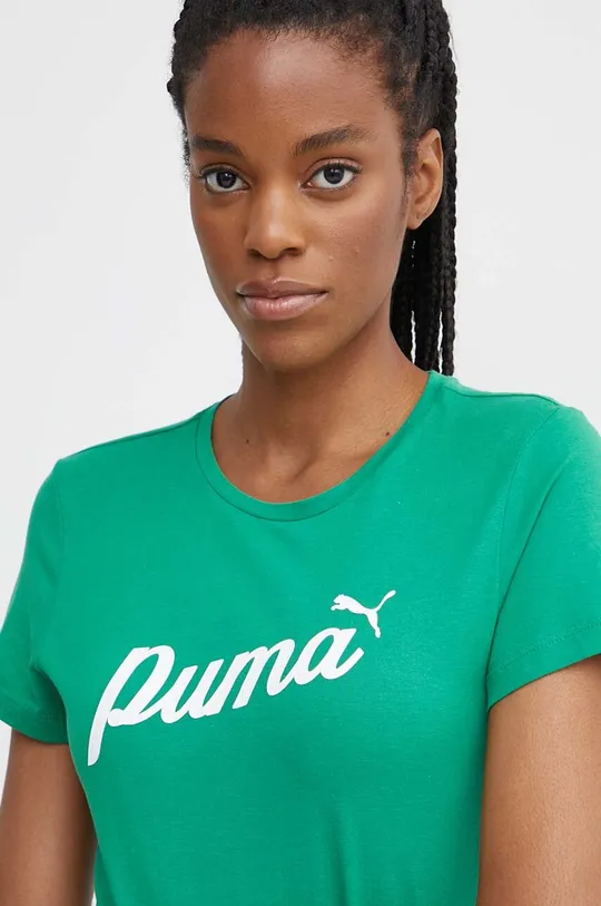 зелёный Хлопковая футболка Puma Женский