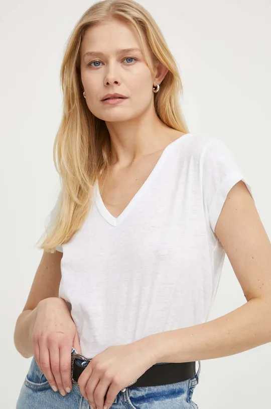 biela Bavlnené tričko AllSaints Anna