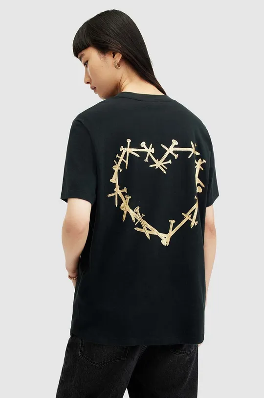 μαύρο Βαμβακερό μπλουζάκι AllSaints PERTA Γυναικεία