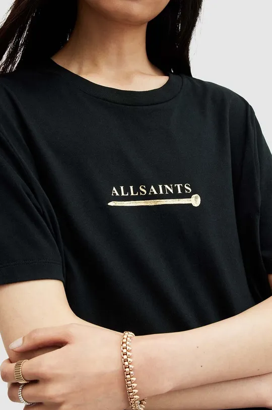 μαύρο Βαμβακερό μπλουζάκι AllSaints PERTA
