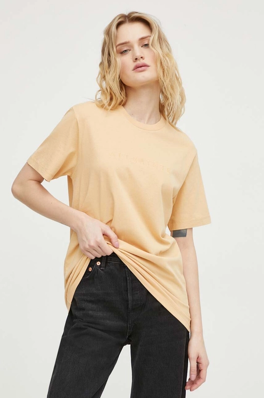 arancione AllSaints t-shirt in cotone PIPPA