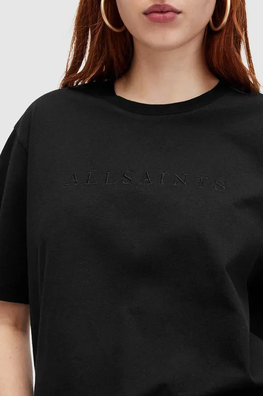 Βαμβακερό μπλουζάκι AllSaints PIPPA μαύρο