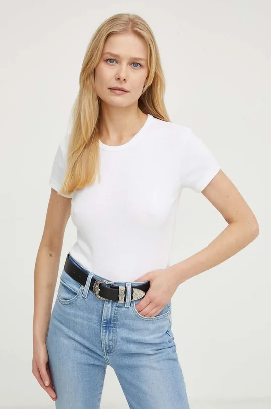 biały AllSaints t-shirt bawełniany Damski