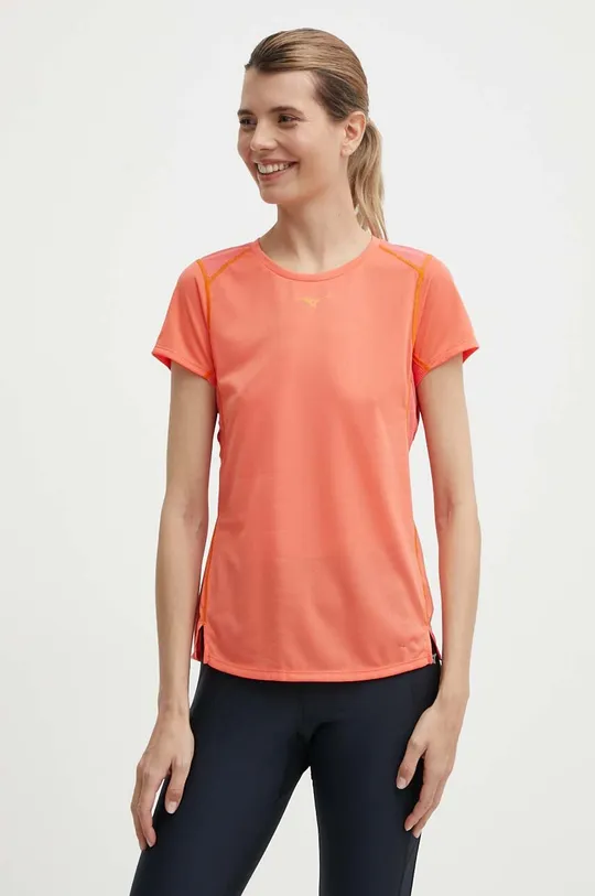 pomarańczowy Mizuno t-shirt do biegania DryAeroFlow