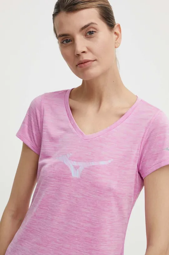 różowy Mizuno t-shirt do biegania Impulse Core