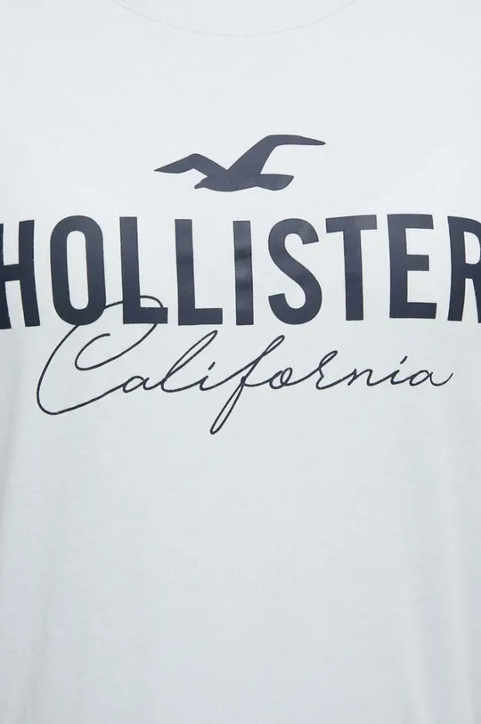 modrá Bavlnené tričko Hollister Co.