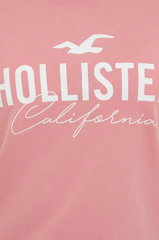 rózsaszín Hollister Co. pamut póló