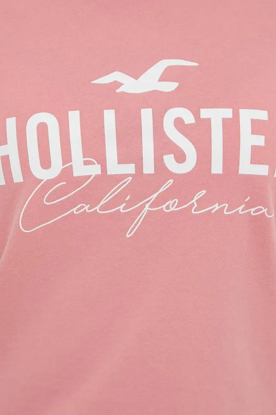 ροζ Βαμβακερό μπλουζάκι Hollister Co.