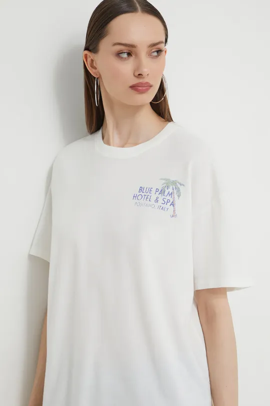 λευκό Βαμβακερό μπλουζάκι Hollister Co. Γυναικεία