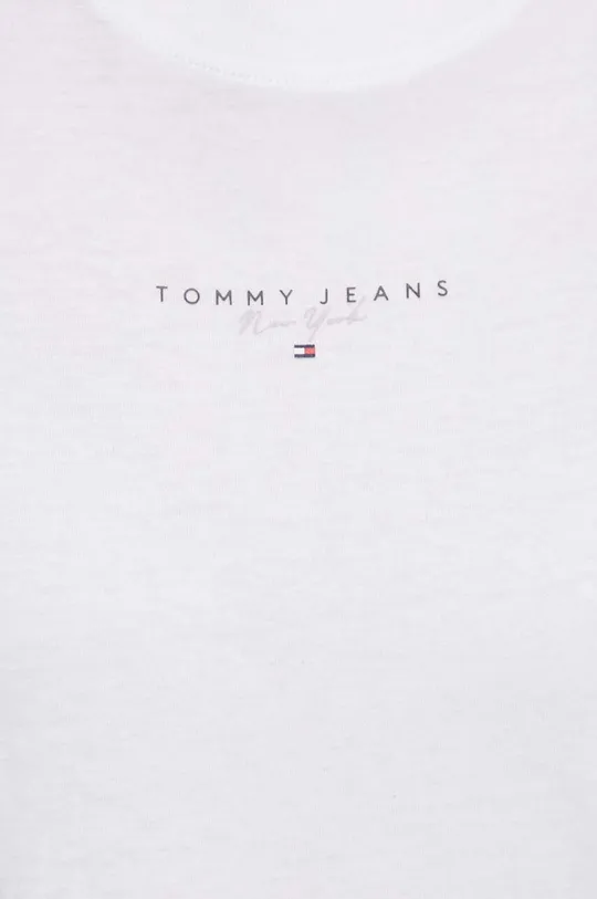 biały Tommy Jeans t-shirt bawełniany