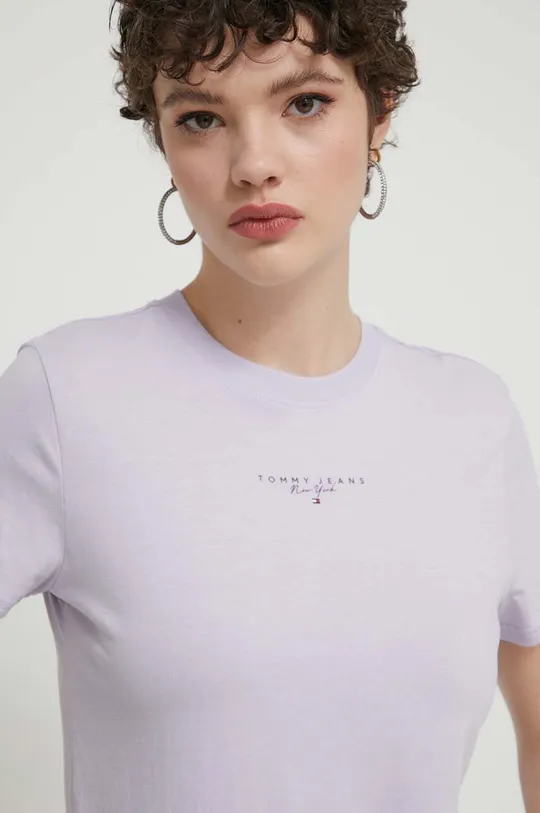 fioletowy Tommy Jeans t-shirt bawełniany