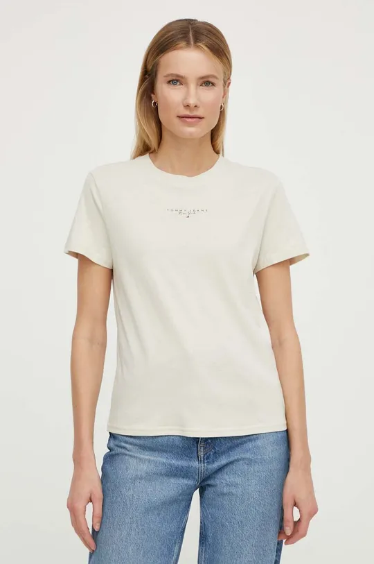 beige Tommy Jeans t-shirt in cotone Donna