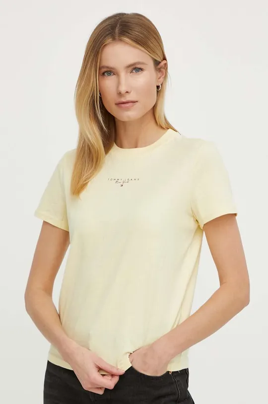 Tommy Jeans t-shirt in cotone giallo