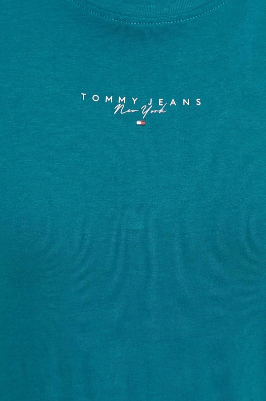 tyrkysová Bavlnené tričko Tommy Jeans