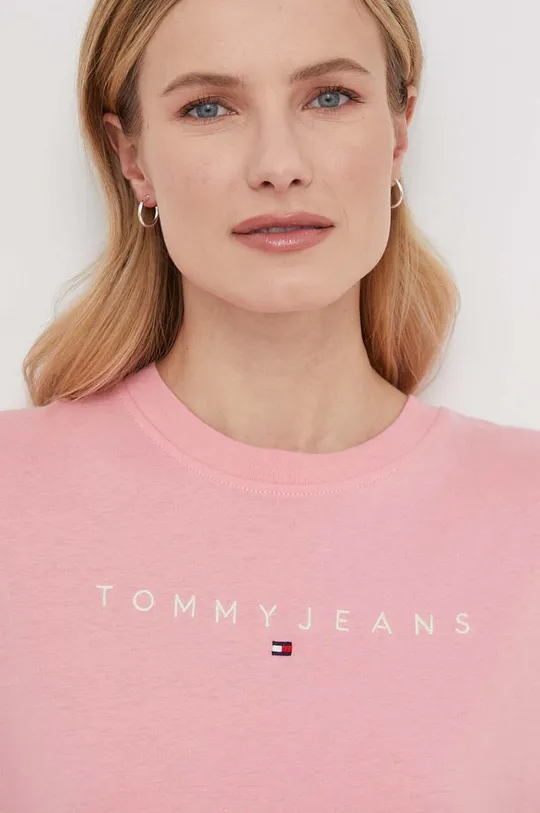 Bavlnené tričko Tommy Jeans ružová