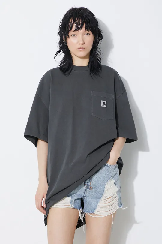 gray Carhartt WIP cotton t-shirt S/S Nelson Grand T-Shirt Women’s