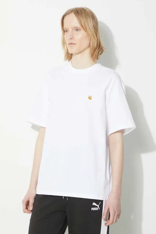 biały Carhartt WIP t-shirt bawełniany S/S Chase T-Shirt