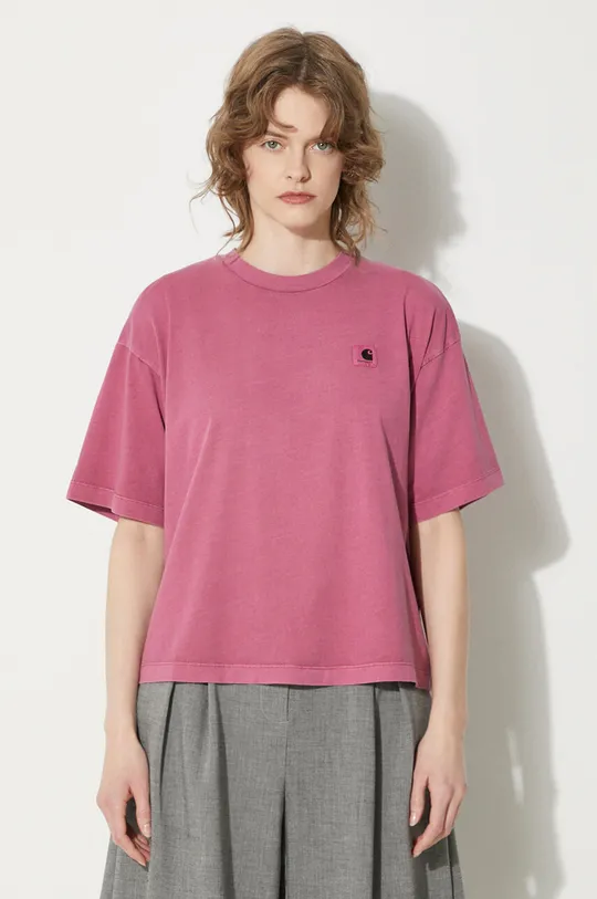 рожевий Бавовняна футболка Carhartt WIP S/S Nelson T-Shirt Жіночий