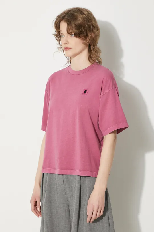 różowy Carhartt WIP t-shirt bawełniany S/S Nelson T-Shirt