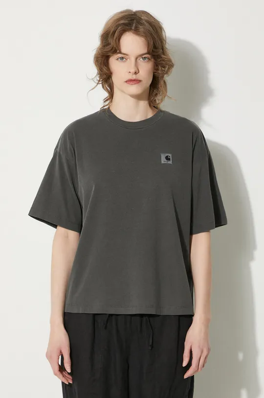 γκρί Βαμβακερό μπλουζάκι Carhartt WIP S/S Nelson T-Shirt Γυναικεία