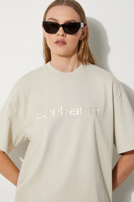 Хлопковая футболка Carhartt WIP S/S Duster T-Shirt I033555.1YCGD бежевый