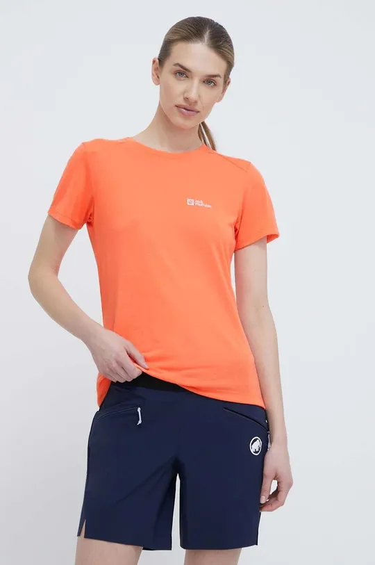 pomarańczowy Jack Wolfskin t-shirt sportowy Vonnan Damski