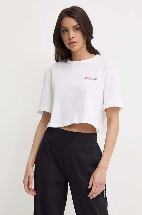 bela Bombažen pižama t-shirt Calvin Klein Underwear