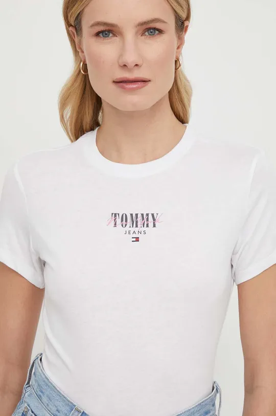 білий Футболка Tommy Jeans Жіночий