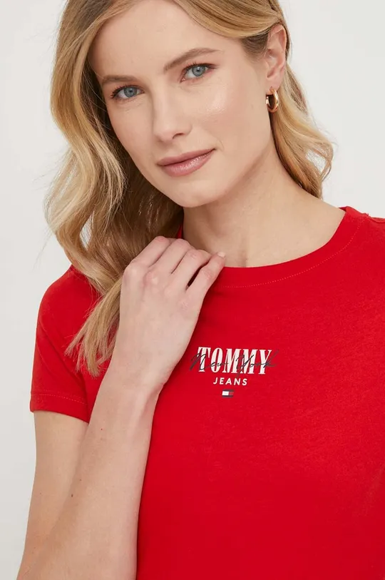 Kratka majica Tommy Jeans rdeča