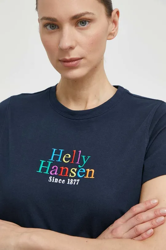 granatowy Helly Hansen t-shirt bawełniany