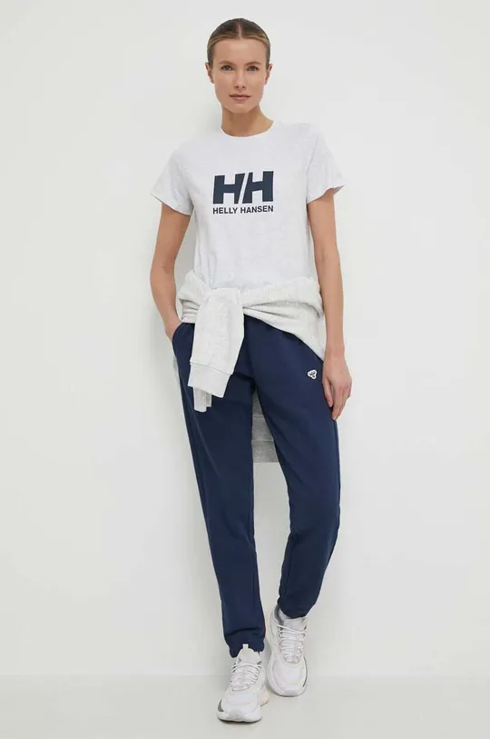 Bavlnené tričko Helly Hansen sivá