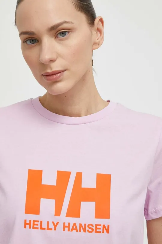różowy Helly Hansen t-shirt bawełniany