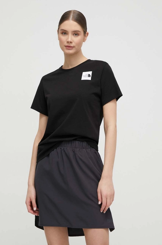 black The North Face cotton t-shirt W S/S Relaxed Fine Tee Women’s