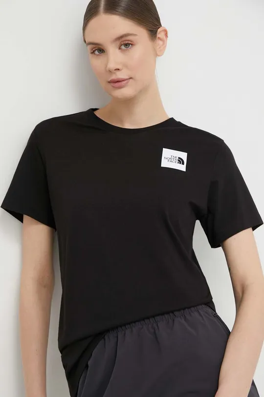 черен Памучна тениска The North Face W S/S Relaxed Fine Tee