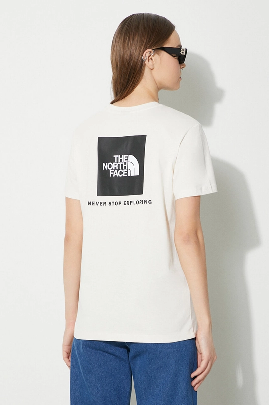 bej The North Face tricou din bumbac W S/S Relaxed Redbox Tee De femei