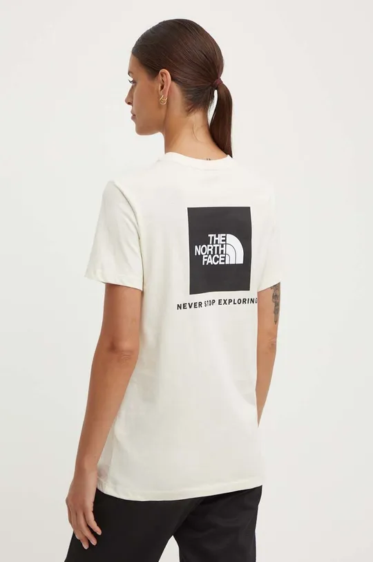 bézs The North Face pamut póló W S/S Relaxed Redbox Tee